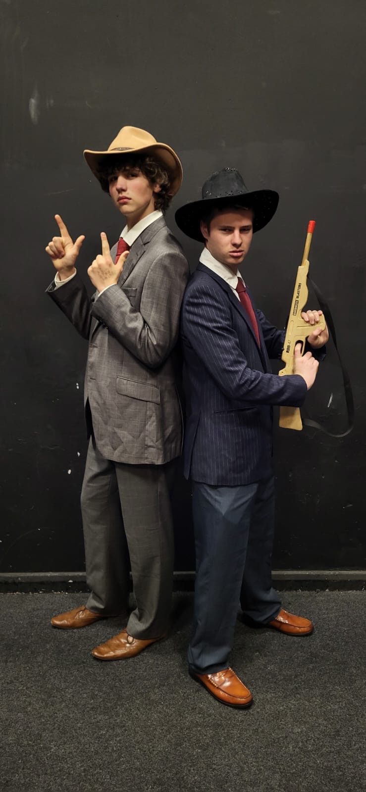 Man Posing in American Suit